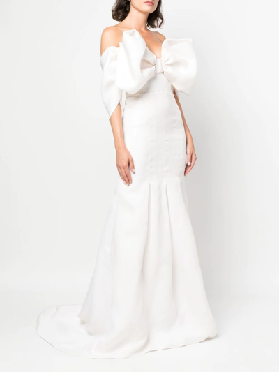 Shop Parlor Off-shoulder Bow Gown In White