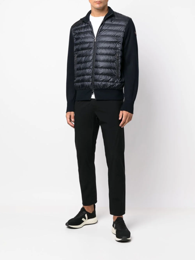 Shop Paul & Shark Padded-panel Knitted Jacket In Blue