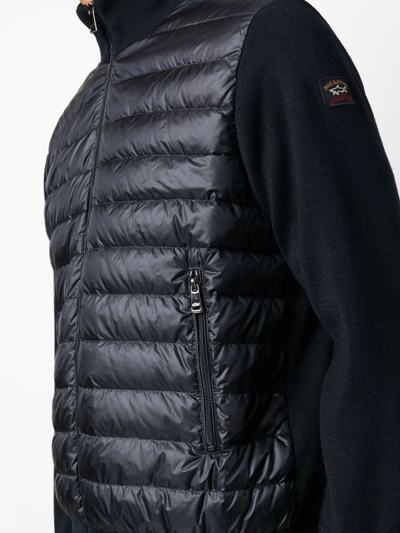 Paul & Shark Padded-panel Knitted Jacket In Blue