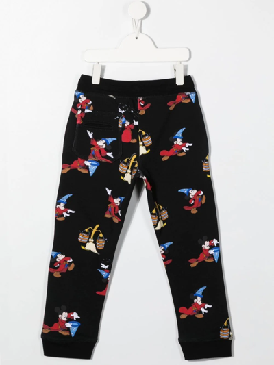 Shop Stella Mccartney Mickey Mouse Cotton Sweatpants In Black