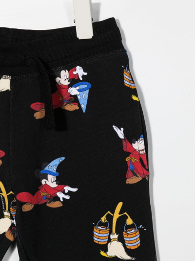 Shop Stella Mccartney Mickey Mouse Cotton Sweatpants In Black