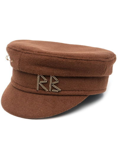 Shop Ruslan Baginskiy Logo-letter Baker Boy Cap In Brown