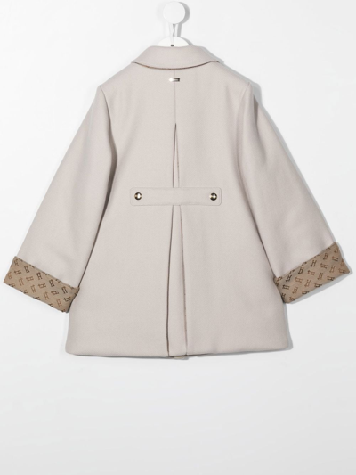 Shop Herno Concealed-front Fastening Peacoat In Neutrals