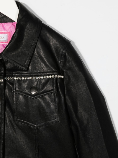 Monnalisa Crystal-embellished Mickey Jacket In Black