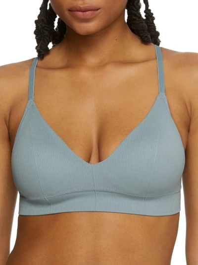 Shop Maidenform Pure Comfort Seamless Wire-free Bra In Sunday Morning Blue