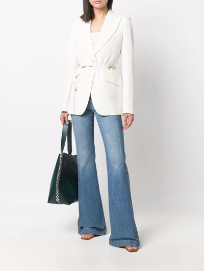 Stella Mccartney Belted Single-breasted Blazer In Neutrals