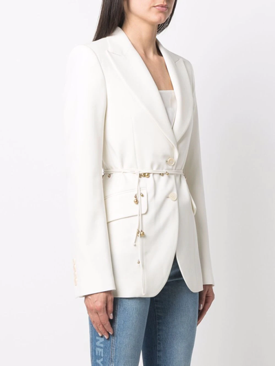 Stella Mccartney Belted Single-breasted Blazer In Neutrals