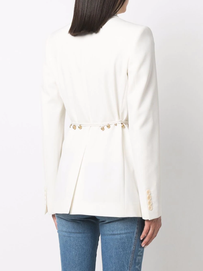 Stella Mccartney Belted Single-breasted Blazer In Neutrals
