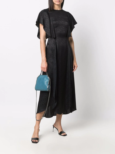 Shop Stella Mccartney Jacquard Monogram Midi Dress In Black