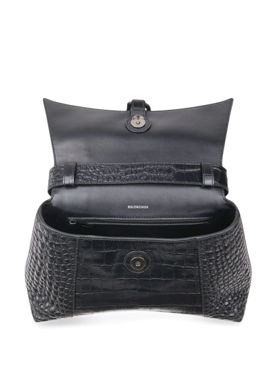 Shop Balenciaga Small Downtown Shoulder Bag In Black