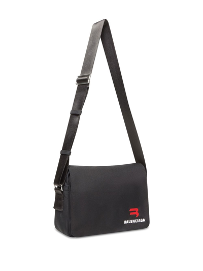 Shop Balenciaga Explorer Logo-print Messenger Bag In Black