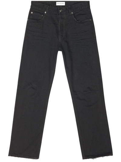 Shop Balenciaga Mid-rise Straight-leg Jeans In Black