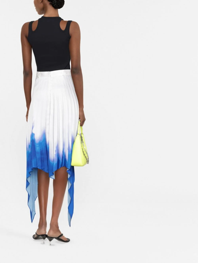 Az Factory + Thebe Magugu Asymmetric Pleated Recycled Satin-twill Skirt In White