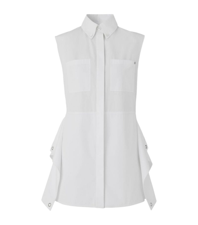 Shop Burberry Sleeveless Shirt In White