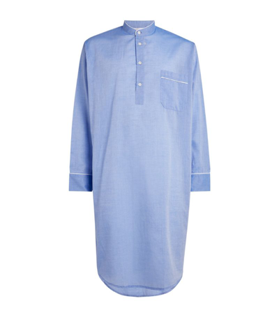 Shop Derek Rose Longline Nightshirt In Blue