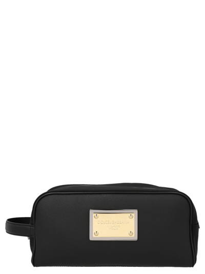 Shop Dolce & Gabbana Logo Beauty Case In Black
