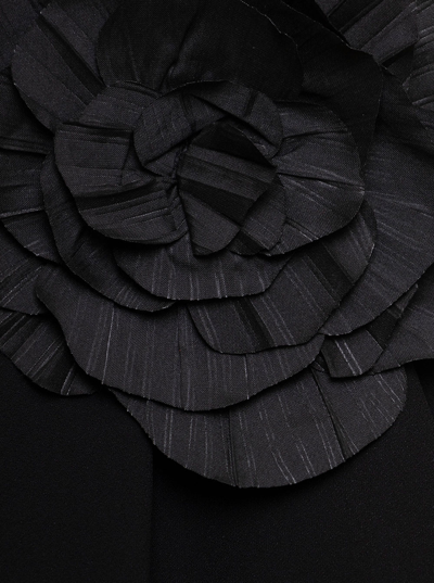 Shop Blumarine Black Viscose Dress With Flower Brooch Detail  Woman