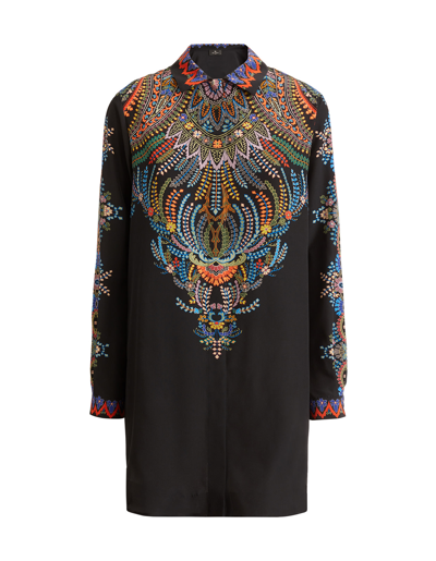 Shop Etro Woman Shirt In Black Silk With Print In Nero