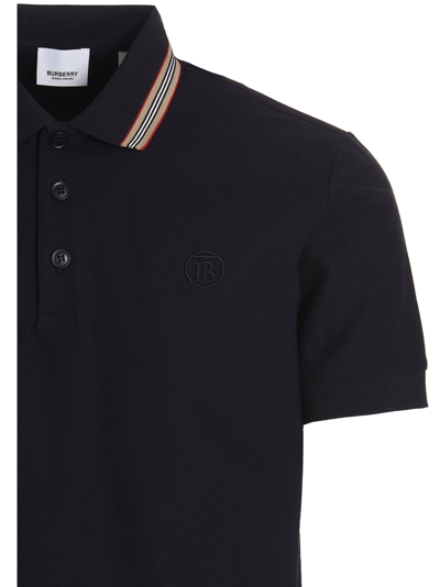Shop Burberry Pierson Polo Shirt In Blue