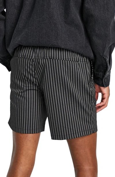 Shop Topman Skinny Striped Shorts In Black