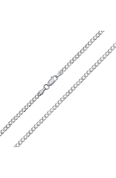 Bling Jewelry Sterling Silver Curb Chain Necklace In Silver