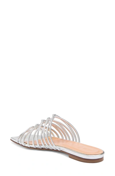 Aeyde Natasha Leather Slide Sandal In Silver | ModeSens