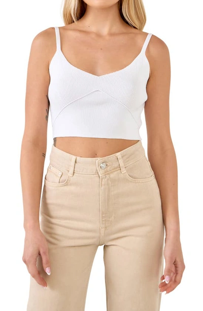 Endless Rose Knit Bralette Top In White