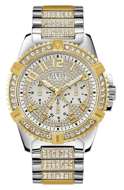 Shop Guess Multifunction Bracelet Watch, 48mm In Silver Tone/gold Tone