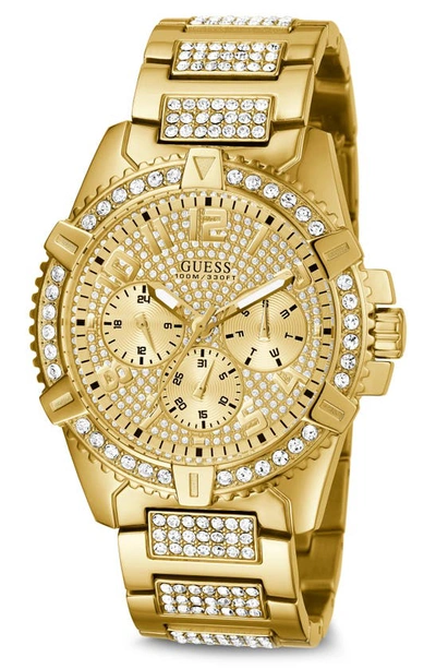 Shop Guess Multifunction Bracelet Watch, 48mm In Gold Tone
