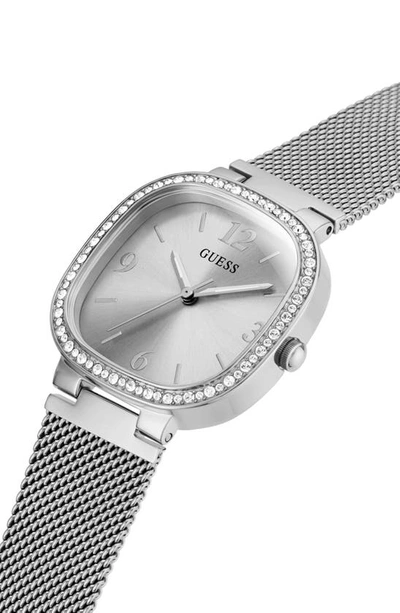 Shop Guess Analog Mesh Bracelet Watch, 32mm In Silver Tone