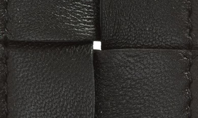 Shop Bottega Veneta Intreccio Nappa Leather Belt In Black-gold