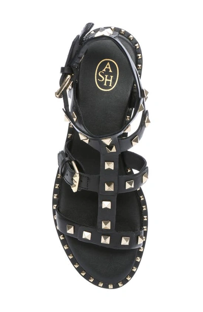 Shop Ash Pacific Studded Strappy Sandal In Black