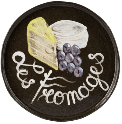 Shop Harlie Brown Studio Ssense Exclusive Black 'les Fromages' Cheese Plate In Black Clay +color