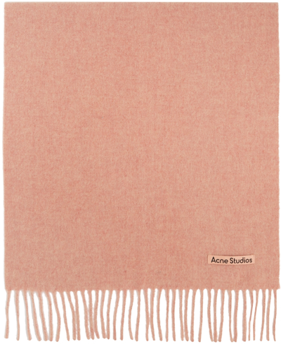 Shop Acne Studios Pink Wool Scarf In Rose Melange