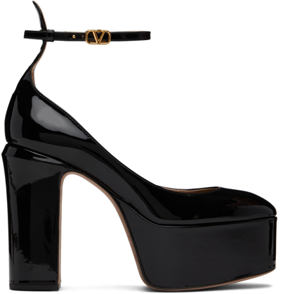 Shop Valentino Black Tan-go Heels In 0no Nero