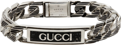 Shop Gucci Silver Flower Bracelet In 8520 0728/multicolor