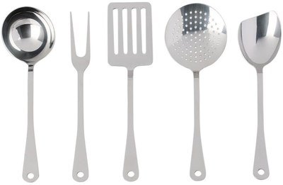 Shop Alessi Kitchen Cutlery Set In Stainless Steel