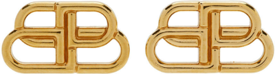 Shop Balenciaga Gold Bb Earrings In 0705 Gold