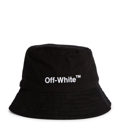 Shop Off-white Helvetica Logo Bucket Hat In Black