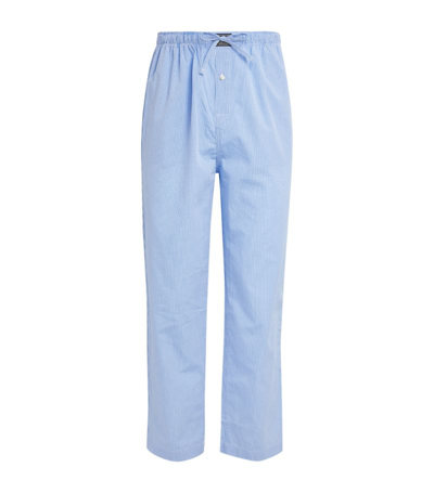 Shop Polo Ralph Lauren Cotton Gingham Trousers In Blue