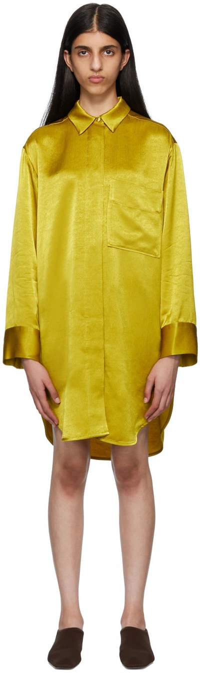 Shop By Malene Birger Yellow Olisse Minidress In 46s Autumn Green