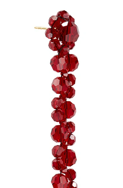 Shop Simone Rocha Beaded Drop Earrings In Blood Red