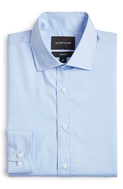 Shop Alton Lane Mason Tailored Fit Check Stretch Button-up Shirt In Light Blue