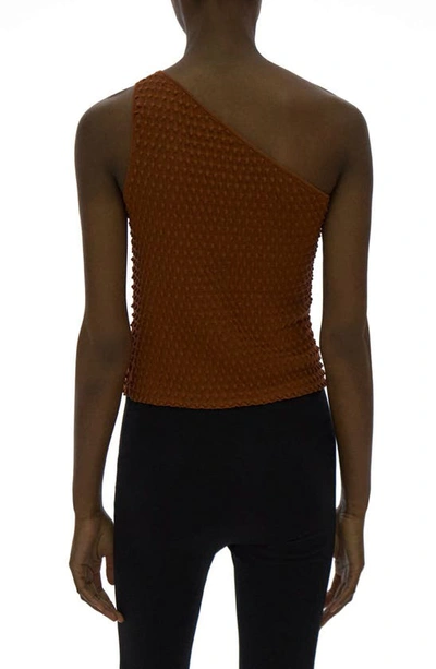 Helmut Lang Mini Spike Asymmetric Knit Tank In Pecan
