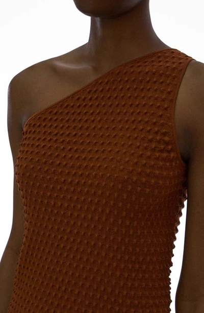 Helmut Lang Mini Spike Asymmetric Knit Tank In Pecan