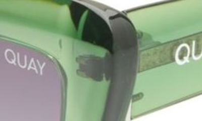 Quay On The Radio 50mm Cat Eye Sunglasses In Green / Smoke