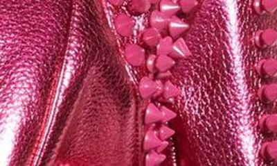 Shop Azalea Wang Spike Metallic Belted Faux Leather Moto Jacket In Pink