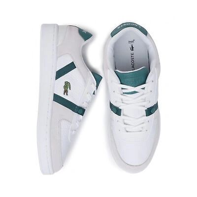 Pre-owned Lacoste Splitstep 120 1 Sm Lace-up White Suede Leather Mens Trainers 39sma0060