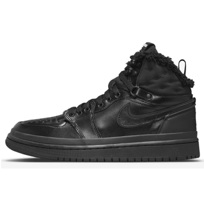 Pre-owned Nike Air Jordan 1 Acclimate Mid All Black Sneaker Wetterfest Schwarz Dc7723 001