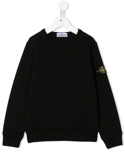 Shop Stone Island Junior Logo-patch Sweatshirt In Black